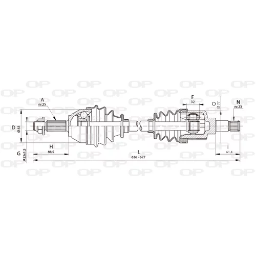 Hnací hriadeľ OPEN PARTS DRS6321.00