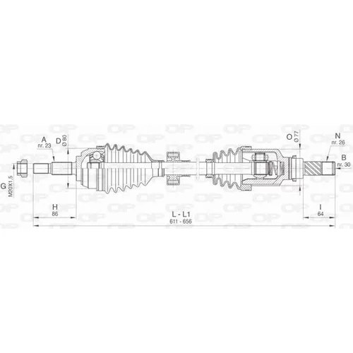 Hnací hriadeľ OPEN PARTS DRS6475.00
