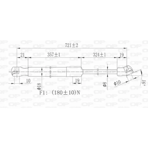 Plynová vzpera, kapota motora OPEN PARTS GSR6355.00