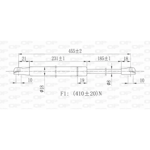 Pneumatická pružina, Batožinový/nákladný priestor GSR6358.00 (OPEN PARTS) - obr. 1