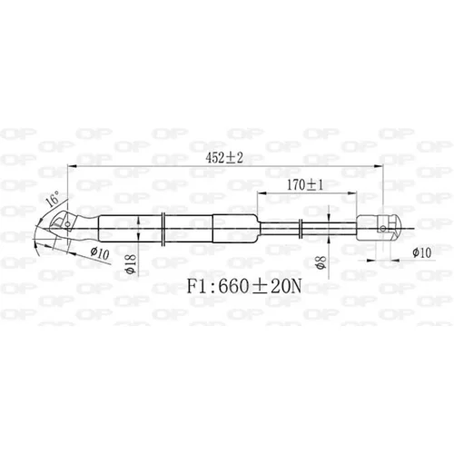 Pneumatická pružina, Batožinový/nákladný priestor GSR6457.00 (OPEN PARTS) - obr. 1