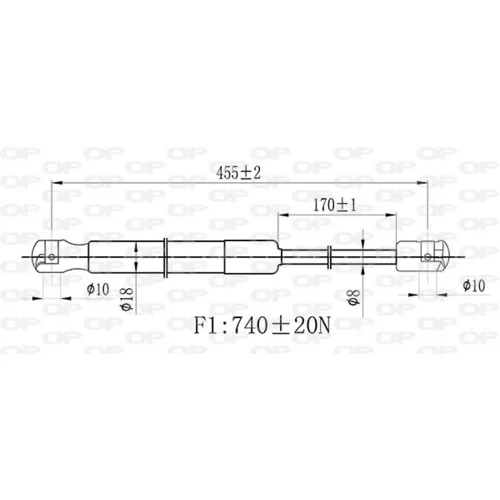 Pneumatická pružina, Batožinový/nákladný priestor GSR6476.00 (OPEN PARTS) - obr. 1