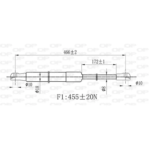 Pneumatická pružina, Batožinový/nákladný priestor GSR6485.00 (OPEN PARTS) - obr. 1