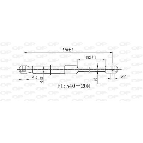 Pneumatická pružina, Batožinový/nákladný priestor GSR6497.00 (OPEN PARTS) - obr. 1