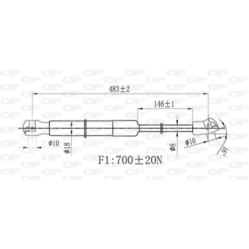 Pneumatická pružina, Batožinový/nákladný priestor GSR6509.00 (OPEN PARTS) - obr. 1