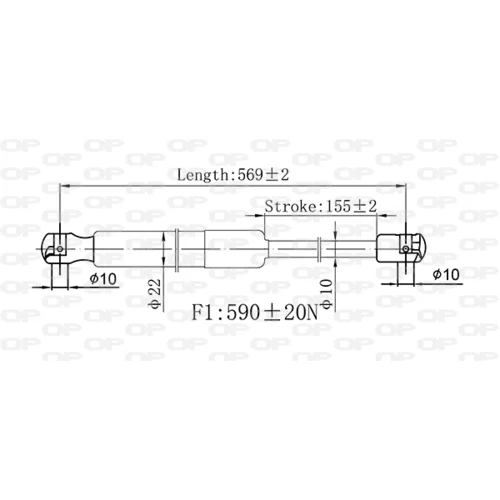 Pneumatická pružina, Batožinový/nákladný priestor GSR6556.00 (OPEN PARTS) - obr. 1