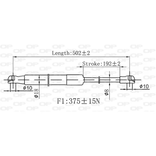 Pneumatická pružina, Batožinový/nákladný priestor GSR6589.00 (OPEN PARTS) - obr. 1