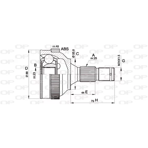 Sada kĺbov hnacieho hriadeľa OPEN PARTS CVJ5208.10