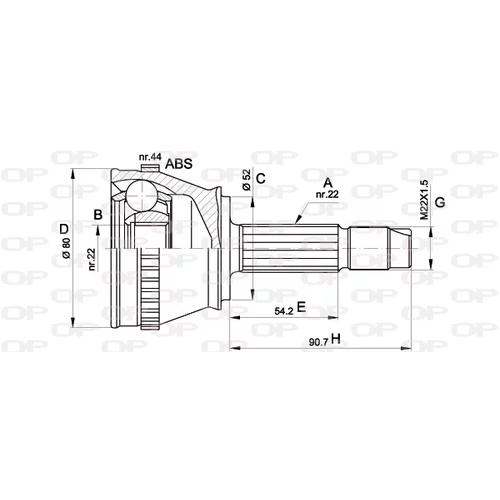 Sada kĺbov hnacieho hriadeľa OPEN PARTS CVJ5230.10