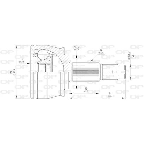 Sada kĺbov hnacieho hriadeľa OPEN PARTS CVJ5383.10