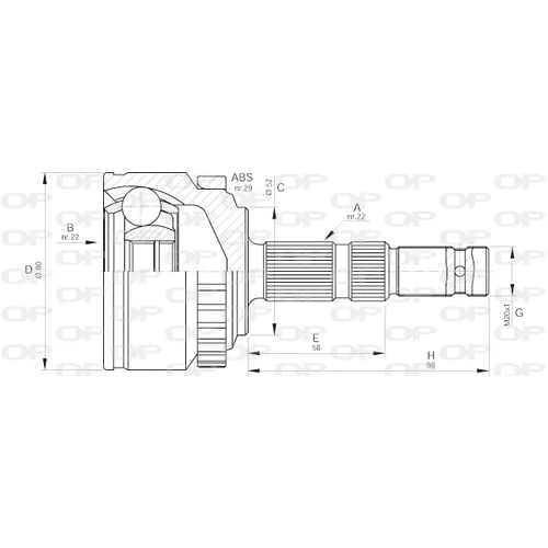 Sada kĺbov hnacieho hriadeľa OPEN PARTS CVJ5519.10