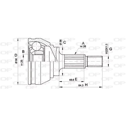 Sada kĺbov hnacieho hriadeľa OPEN PARTS CVJ5576.10