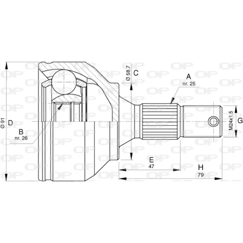 Sada kĺbov hnacieho hriadeľa OPEN PARTS CVJ5775.10