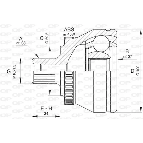 Sada kĺbov hnacieho hriadeľa OPEN PARTS CVJ5816.10