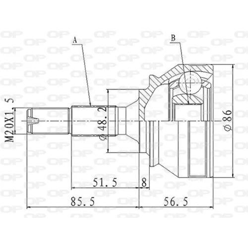 Sada kĺbov hnacieho hriadeľa OPEN PARTS CVJ5866.10