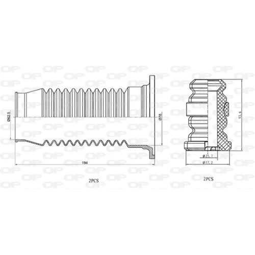 Ochranná sada tlmiča proti prachu OPEN PARTS DCK5049.04