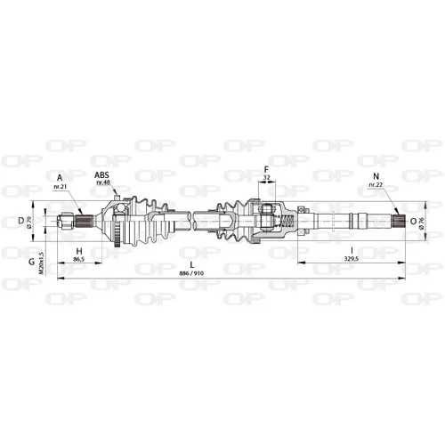 Hnací hriadeľ OPEN PARTS DRS6150.00