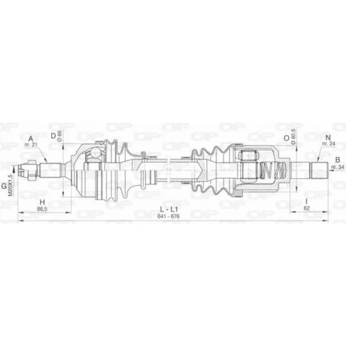 Hnací hriadeľ OPEN PARTS DRS6455.00
