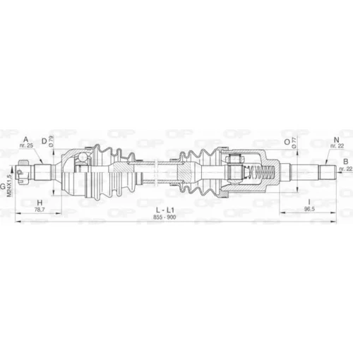Hnací hriadeľ OPEN PARTS DRS6459.00