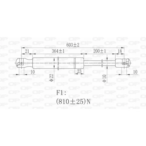 Pneumatická pružina, Batožinový/nákladný priestor GSR6069.00 (OPEN PARTS) - obr. 1