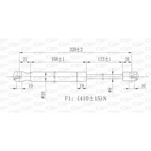 Plynová vzpera, kapota motora OPEN PARTS GSR6090.00