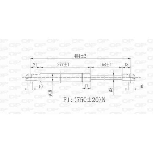 Pneumatická pružina, Batožinový/nákladný priestor GSR6157.00 (OPEN PARTS) - obr. 1