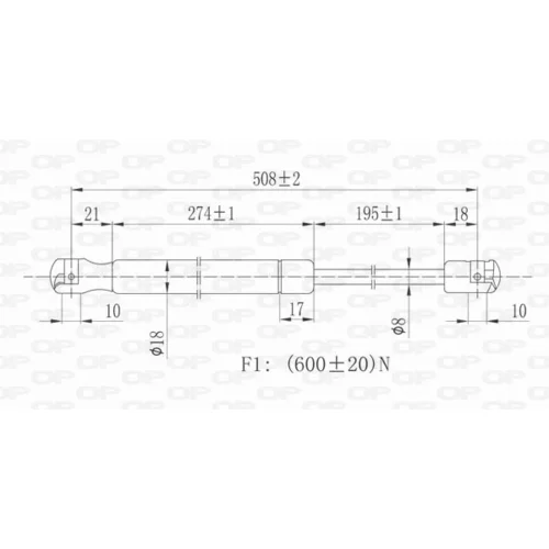 Pneumatická pružina, Batožinový/nákladný priestor GSR6178.00 (OPEN PARTS) - obr. 1