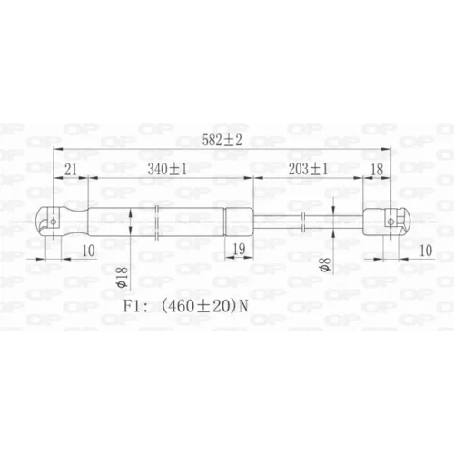 Pneumatická pružina, Batožinový/nákladný priestor GSR6349.00 (OPEN PARTS) - obr. 1