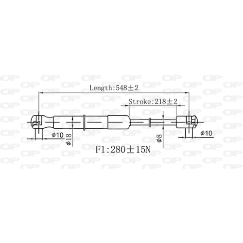 Pneumatická pružina, Batožinový/nákladný priestor GSR6533.00 (OPEN PARTS) - obr. 1