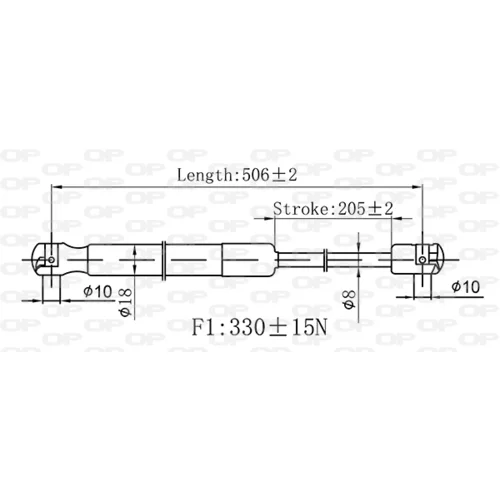 Pneumatická pružina, Batožinový/nákladný priestor GSR6591.00 (OPEN PARTS) - obr. 1