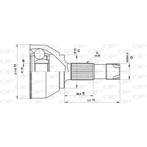 Sada kĺbov hnacieho hriadeľa OPEN PARTS CVJ5458.10