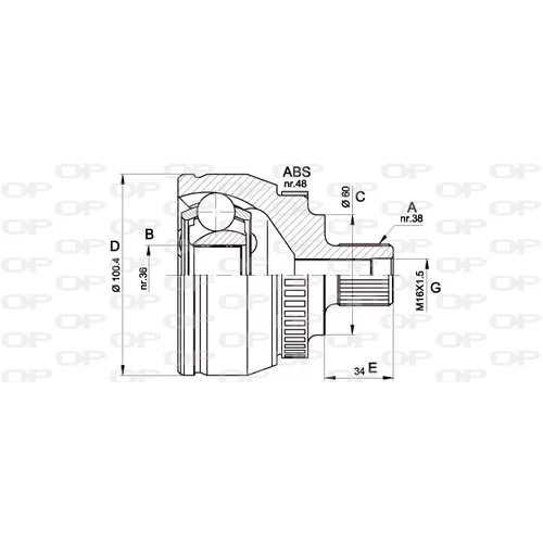Sada kĺbov hnacieho hriadeľa OPEN PARTS CVJ5516.10