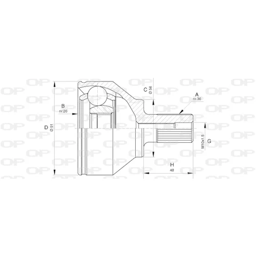 Sada kĺbov hnacieho hriadeľa OPEN PARTS CVJ5623.10