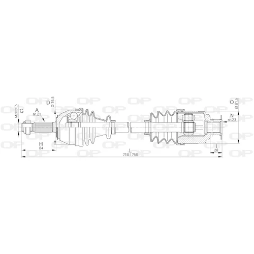 Hnací hriadeľ OPEN PARTS DRS6015.00