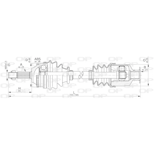 Hnací hriadeľ OPEN PARTS DRS6067.00