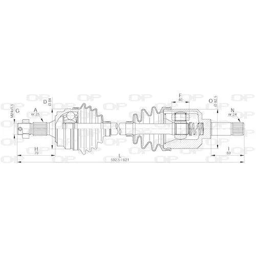 Hnací hriadeľ OPEN PARTS DRS6173.00