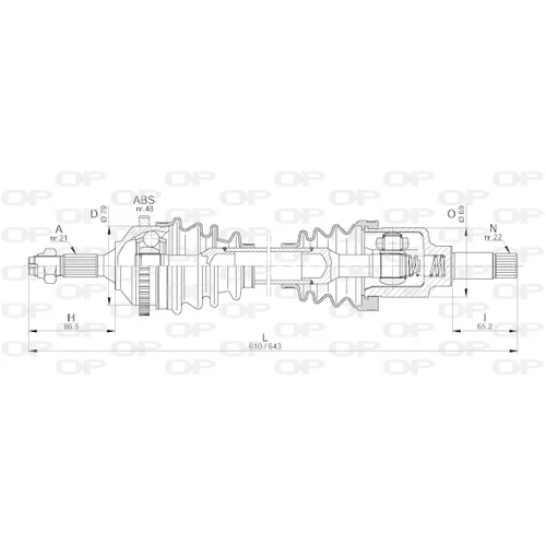 Hnací hriadeľ OPEN PARTS DRS6194.00