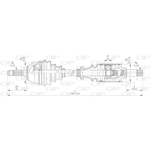 Hnací hriadeľ OPEN PARTS DRS6198.00