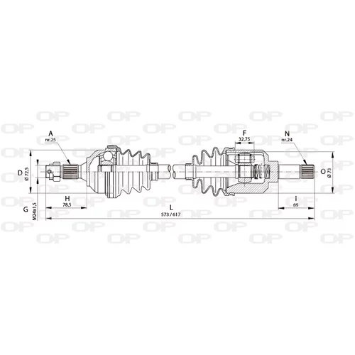 Hnací hriadeľ OPEN PARTS DRS6218.00