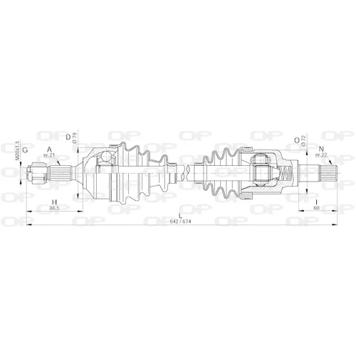 Hnací hriadeľ OPEN PARTS DRS6260.00