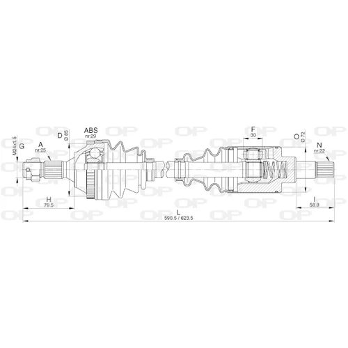 Hnací hriadeľ OPEN PARTS DRS6270.00