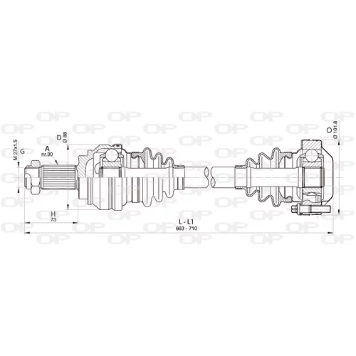 Hnací hriadeľ OPEN PARTS DRS6348.00
