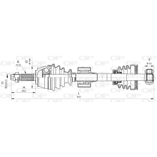 Hnací hriadeľ OPEN PARTS DRS6380.00