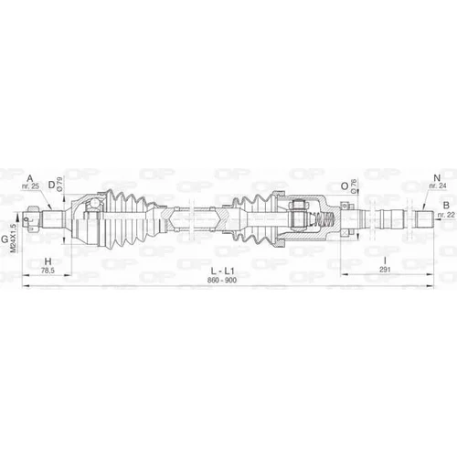 Hnací hriadeľ OPEN PARTS DRS6468.00