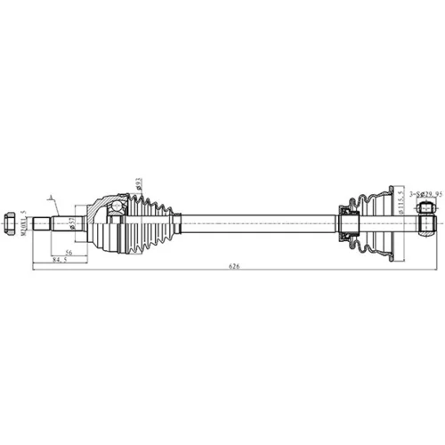 Hnací hriadeľ OPEN PARTS DRS6507.00