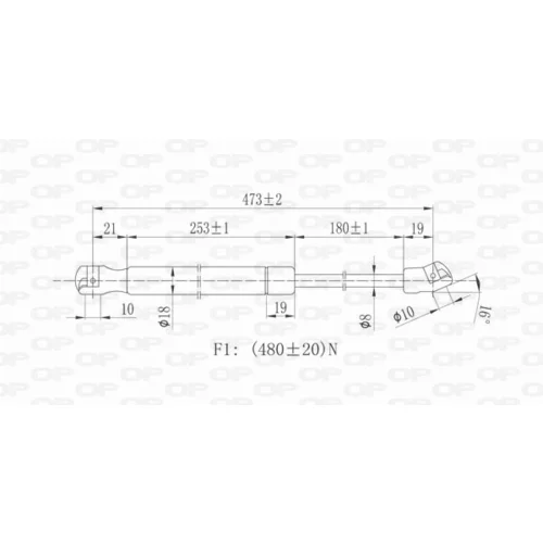 Pneumatická pružina, Batožinový/nákladný priestor GSR6001.00 (OPEN PARTS) - obr. 1