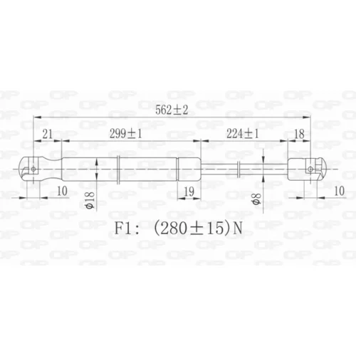 Pneumatická pružina, Batožinový/nákladný priestor GSR6048.00 (OPEN PARTS) - obr. 1