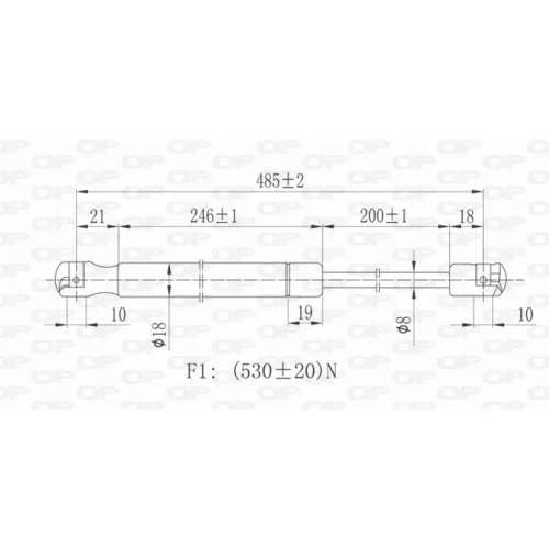 Pneumatická pružina, Batožinový/nákladný priestor GSR6101.00 (OPEN PARTS) - obr. 1