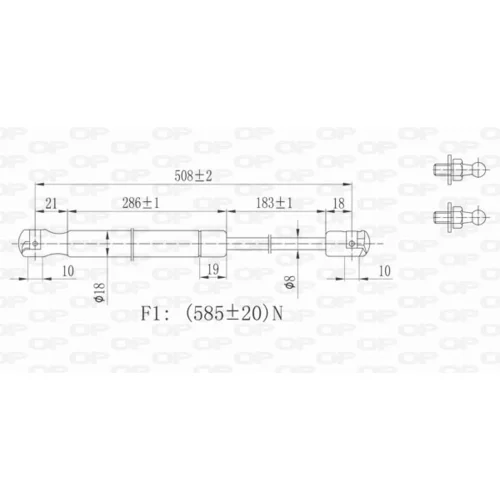 Pneumatická pružina, Batožinový/nákladný priestor GSR6114.00 (OPEN PARTS) - obr. 1