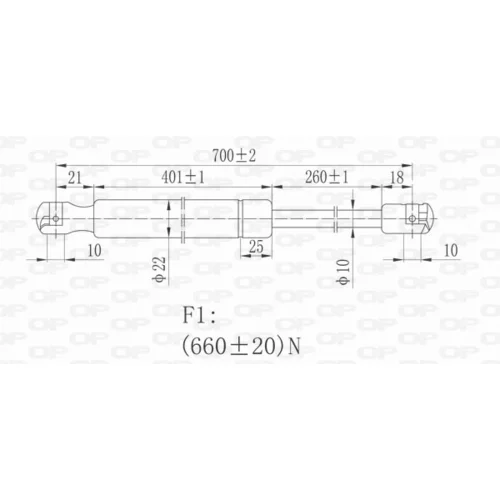 Pneumatická pružina, Batožinový/nákladný priestor GSR6229.00 (OPEN PARTS) - obr. 1